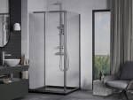 MEXEN/S - Apia Sprchovací kút 100x100, transparent, chróm + vanička so sifónom 840-100-100-01-00-4070