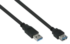 Kabelmeister Predlžovací kábel USB-A (F) - USB-A (M) 5m čierna / Predlžovací kábel / USB 3.0 / 5 Gbit/s (UK30P-ASA-050S)