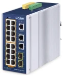 Planet IGS-4215-16P2T / Switch priemyselný / L2/L4 Managed / 16x Gigabit PoE+ RJ-45 / 2x SFP / IP30 (IGS-4215-16P2T2S)