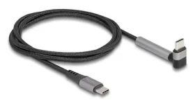 DeLock Kábel USB-C (M) - USB-C (M) 1,5 m čierna / Nabíjací a dátový kábel / PD 3.0 / 60 W / USB 2.0 / zalomený konektor (81172)