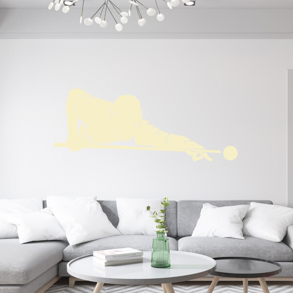Veselá Stena Samolepka Hráč biliardu Farba: béžová, Veľkosť: 80 x 31 cm