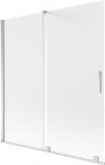 MEXEN/S - Velar dvojkrídlová posuvná vaňová zástena 150 x 150, dekor, chróm 896-150-000-31-01
