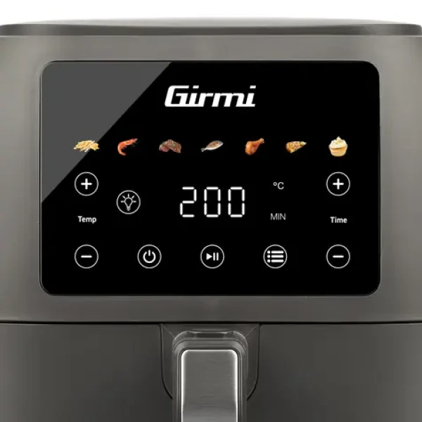 Girmi FG92 šedá / Teplovzdušná fritéza / 8 l / 1700 W / dotykový displej / 7 programov (FG92)
