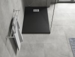 MEXEN/S - Hugo sprchová vanička SMC 130x90, čierna, krytka nerez 42709013-X