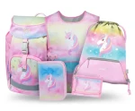 BAAGL SET 5 Airy Rainbow Unicorn / Školský set / batoh / peračník / vrecko / zástera / peňaženka