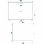 REA - Kúpeľňová skrinka pod umývadlo Mono 60cm White REA-M0402