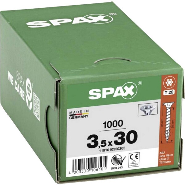 SPAX R 88091 Senkkopf/T-STAR 1191010350305 skrutka do dreva 3.5 mm 30 mm T-STAR plus ocel WIROX 1000 ks; 1191010350305