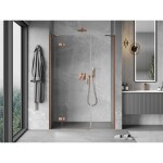 MEXEN/S - Mist-H sprchové dvere krídlové ľavé 125, transparent, meď kartáčovaná 8A5-125-001-65-00-L