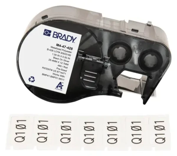 BRADY Metalizované polyesterové štítky biele / Štítky do tlačiarne / Matné / 480 ks / 25,4 × 12,7 mm (M4-47-428)