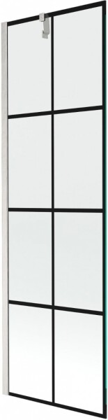 MEXEN/S - Next vaňová zástena FIX 60 x 150, čierna vzor, nikel kartáčovaná 895-060-000-00-77-97