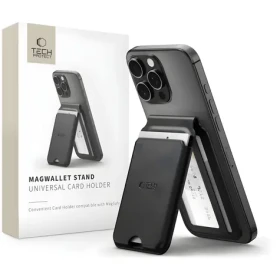 Tech-Protect MagWallet Stand čierna / Peňaženka a stojanček / MagSafe / Univerzálna