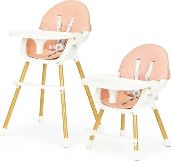 ECOTOYS Jedálenská stolička 2v1 ružová / od 6 mesiacov (HA-004 PINK)