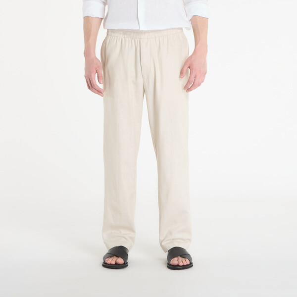 Kalhoty Calvin Klein Straight Linen Pull On Pant Oatmeal Melange M