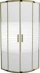 MEXEN - Rio sprchovací kút štvrťkruh 70 x 70, pruhy, zlatá 863-070-070-50-20