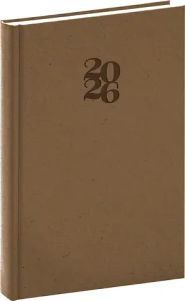 NOTIQUE Denný diár Essenza 2026 oriešok / 15 x 21 cm (PGD-DA5ES-6004)