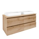 Kúpeľňová skrinka s umývadlom a krycou doskou SAT B-Way 119x50x45 cm dub medový mat BWAY2120OAKDESKU BWAY2120OAKDESKU