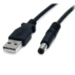 StarTech napájací kábel USB na Barrel Type M čierna / Napájací kábel / 5 mm / 0,9 m (USB2TYPEM)
