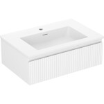 MEXEN/S - Rivel kúpeľňová skrinka 70 cm s umývadlom Otis, 1 šuplík, reliéf, biela mat 91A20-07023-1-BF01-W18M01