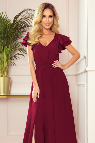 Dámske šaty Lidia 310-5 Burgundy - NUMOCO XXL vínová