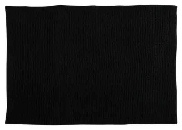 MSV CHENILLE čierna / Kúpeľňová predložka / mikrovlákno / protišmyková / 50 x 80 cm