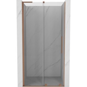 MEXEN/S - Velar L posuvné sprchové dvere 100, transparent, meď kartáčovaná 871-100-003-01-65