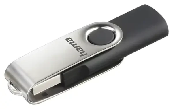 HAMA Rotate FlashPen čierna/strieborná / Flash disk / USB 2.0 / 8 GB / 6 MB/s