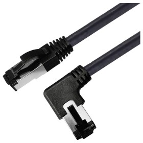 Maxtrack TI52-5L RJ45 sieťové káble, prepojovacie káble CAT 8.1 S/FTP 5 m čierna 90 ° Zatočený doľava, jednoduché tienenie 1 ks; TI52-5L
