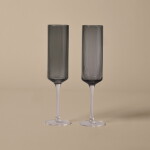 Ferm Living Poháre Ripple Champagne Smoked Grey – set 2 ks