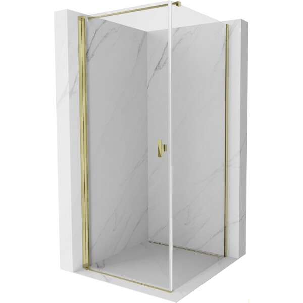 MEXEN/S - Mist-B sprchovací kút dvere krídlové 95 x 95, transparent, zlato 8A2T-095-095-50-00