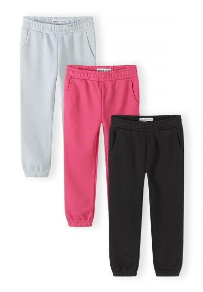 Dievčenské tepláky s elastickým pásom a sťahovacou šnúrkou 3pack Minoti 30FLEECE153 - 134/140 | 9/10let