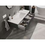 MEXEN/S - Rivel kúpeľňová skrinka 120 cm s umývadlom Otis, 1 šuplík, reliéf, grafit mat/biela mat - 91A20-12023-1-BF66-W18M0 91A20-12023-1-BF66-W18M01