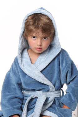 Detský župan Tampa duo s kapucňou 9159 denim light - Vestis dětské č.140