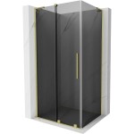 MEXEN/S - Velar L sprchovací kút, posuvné dvere 100 x 120, grafit, zlato kartáčovaná 871-100-120-43-55