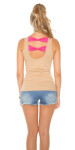 Trendy KouCla Tanktop Peace and Love CORAL Einheitsgroesse