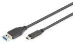 Digitus čierna / USB kábel / USB-C - USB-A / USB 3.0 / 5 Gbps / 3A / 1 m (AK-300136-010-S)