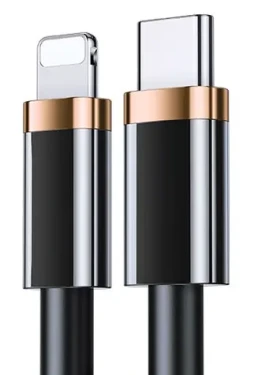 USAMS SJ484 Dátový Kábel Lightning - Type C 1.2m čierna / 20W PD Fast Charge (6958444935638)