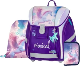 OXYBAG Školský set Premium Light Pegas / 3dielna sada / aktovka 26 l / vrecko na cvičky / peračník (0-75826)