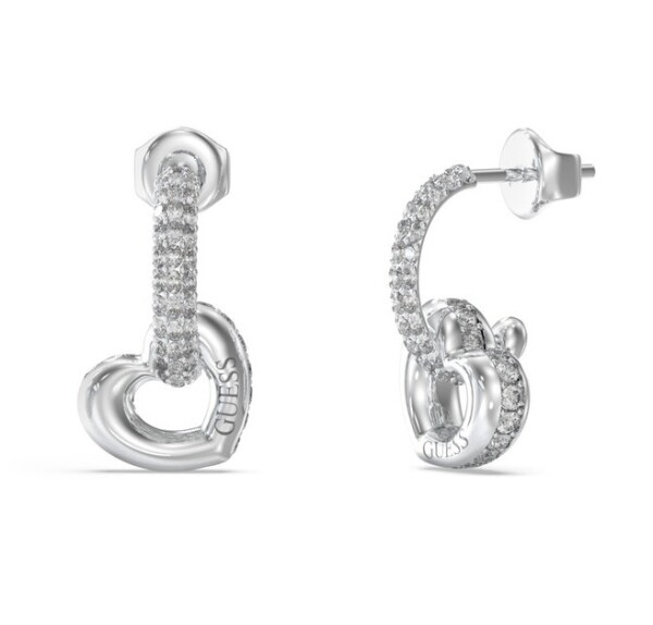 Guess Romantické visiace náušnice Srdiečka LOVE JUBE05465JWRHT/U