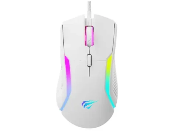 Havit MS1033 biela / Optická herná myš / 800 - 8000 DPI / RGB / USB-A / 9 tlačidiel / 1.6 m (MS1033)