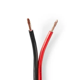 Nedis Repro kábel 2x 2.50 mm2 čierna-červená / CCA / 100.0 m / Okrúhly / PVC (CAGW2500BK1000)