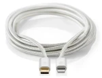 Nedis Profigold Lightning kábel 2m strieborná / Dátový kábel / USB-C - Lightning 8-pin / USB 2.0 / nylonový opletený (CCTB39650AL20)