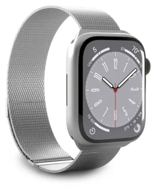 Puro Milanese strieborná / Remienok pre Apple Watch / Nerezová oceľ / 42/44/45/49 mm (PUMILAW44SIL)