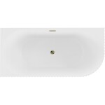 MEXEN/S - Gia voľne stojaca rohová vaňa reliéf ľavá 170 x 80, biela mat, sifón a prepad zlatá 52701708001L-50