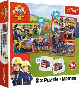 Trefl - Puzzle - Sada 3v1 Požiarnik Sam (2x puzzle + Pexeso)