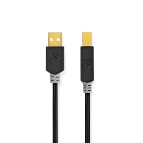 Nedis USB-A - USB-B kábel antracit / Dátový kábel / USB 2.0 / 480 Mbps / pozlátené konektory / 3 m (CCBW60100AT30)