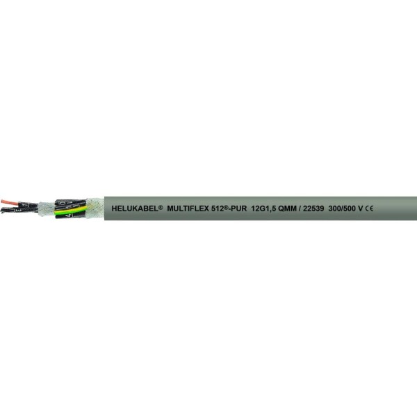 HELU 22520-500 vedenie ťažnej reťaze M-FLEX 512-PUR 25 G 0.75 mm² sivá 500 m; 22520-500