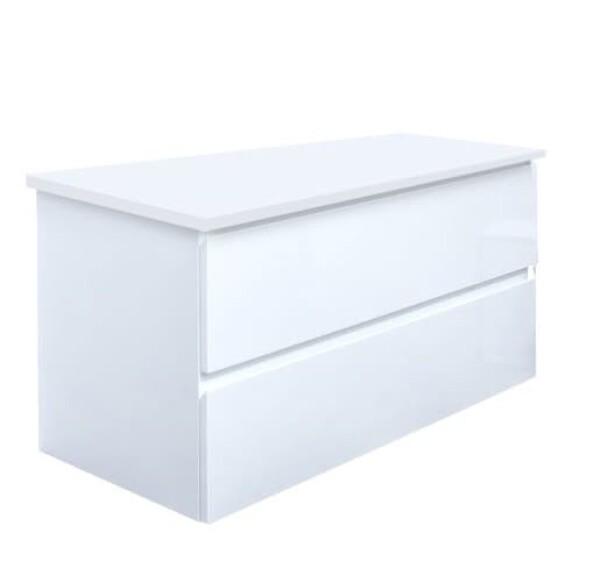 Kúpeľňová skrinka s krycou doskou SAT B-Way 99x50x45 cm biela lesk BWAY2100WDESK BWAY2100WDESK