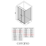 CERANO - Sprchovací kút Antelo L - Ľ/P - 6 mm - chróm, transparentné sklo - 84x80 - otočný CER-666859