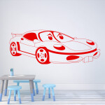 Veselá Stena Samolepka Detské autíčko Porsche Farba: růžová, Veľkosť: 100 x 44 cm