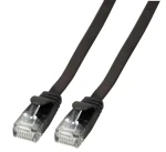 EFB Cat6A 5 m čierna / Plochý patch kábel / RJ-45 / U/FTP / PVC / 10Gbit/s (K8107SW.5)